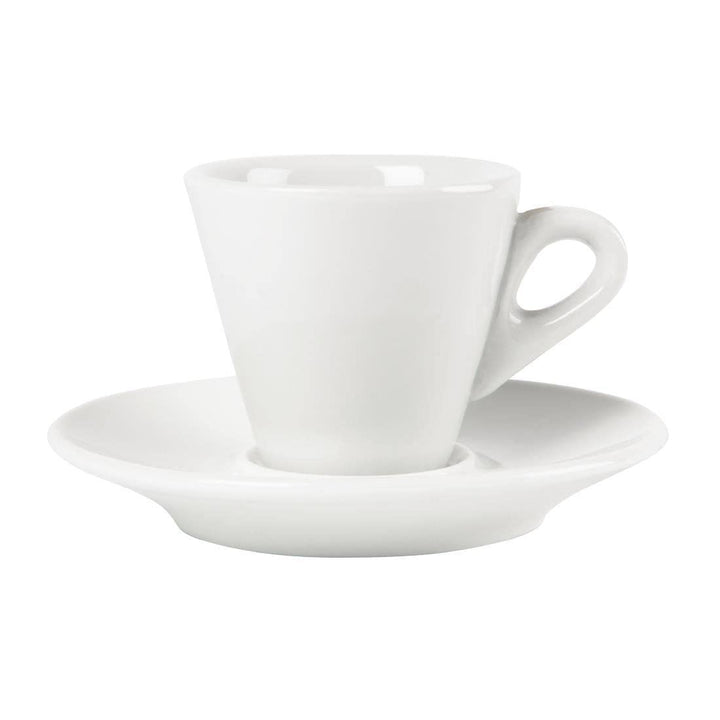 Olympia Whiteware Espressotassen Set 60 ml (12 Stück), Weiss, Porzellan, passend für Untertasse Y112