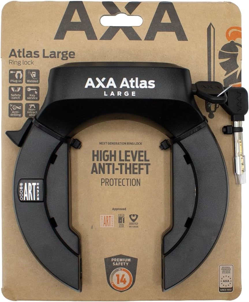 AXA Atlas Large – Rahmenschloss mit Hochsicherheitszylinder – Sicherheitsstufe 14 – Schlüssel ist Ni