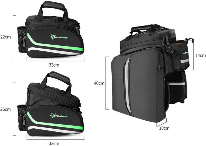 ROCKBROS Fahrrad Gepäckträgertasche wasserdichte Fahrradtasche für Gepäckträger mit Regenschutz 17-3