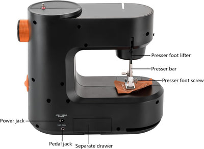 Kleine Elektrische Tragbare Nähmaschine, Freiarm,Nähmaschine für Anfänger,Haushaltsnähmaschine,Multi