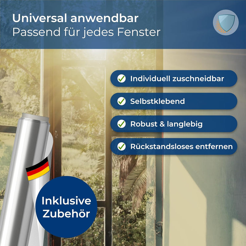 WindowShield® | UV-Schutz Sonnenschutzfolie Fenster innen oder aussen | Spiegelfolie Selbstklebend |