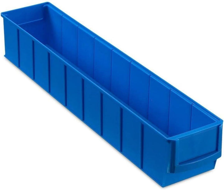 SparSet 10x Blaue Industriebox 500 S | HxBxT 8,1x9,1x50cm | 2,8 Liter | Sichtlagerkasten, Sortiments