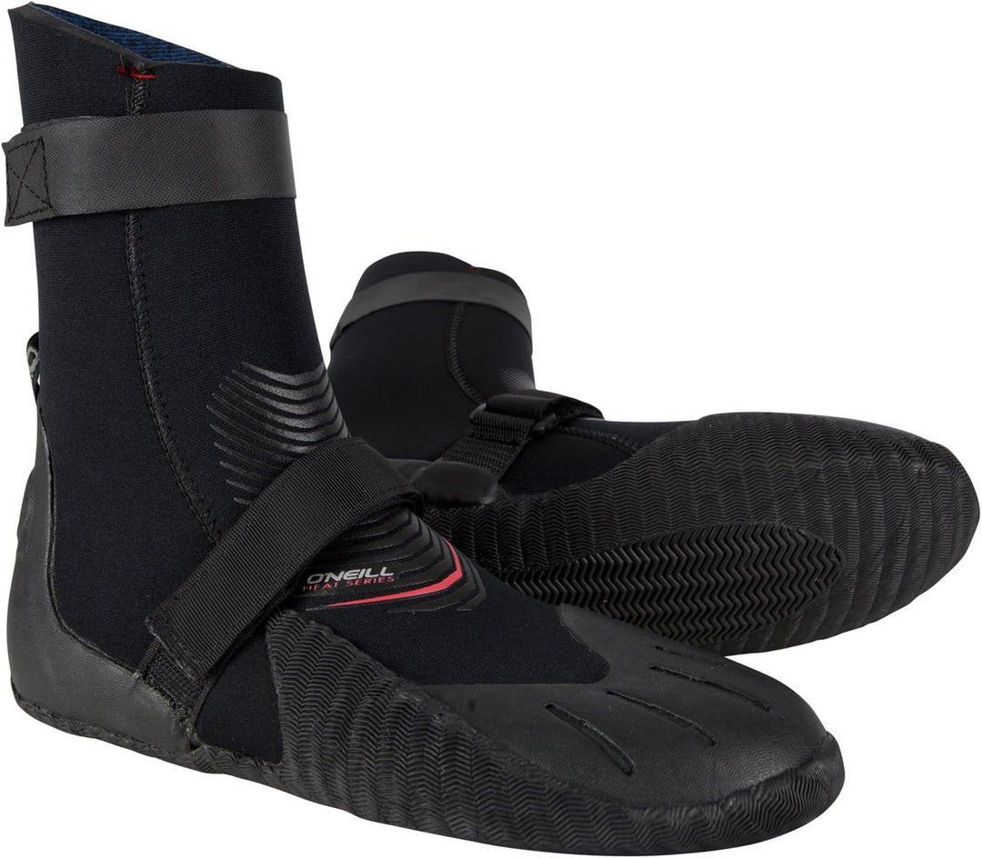 O';Neill Heat 7MM Round Toe Neoprenanzug Stiefeletten Schwarz - Unisex - Anti-Flush-Schienbeinriemen
