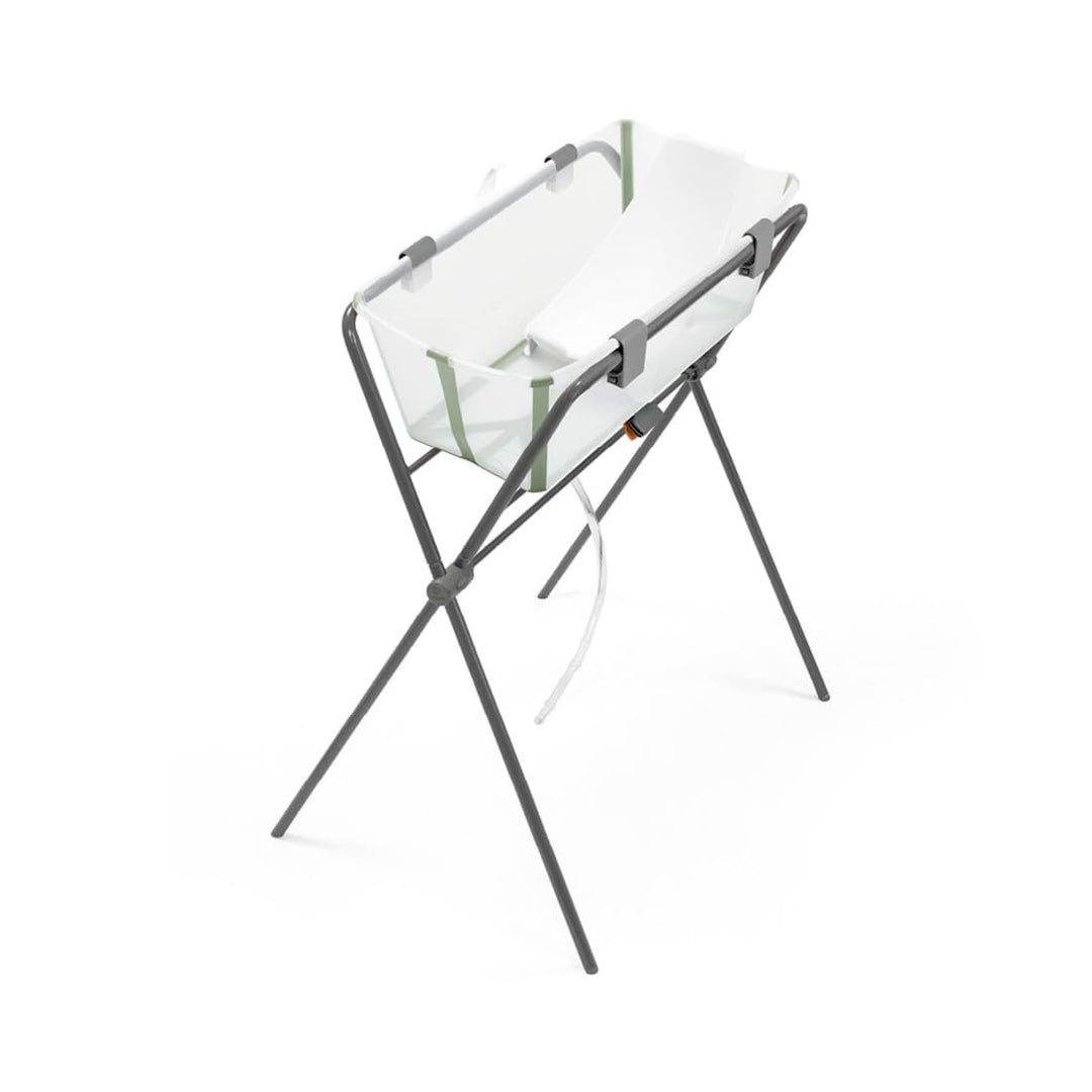 Stokke Flexi Bath (Transparent Green) mit Newborn Support - Robust &amp; einfach zu verstauen - Bequem f