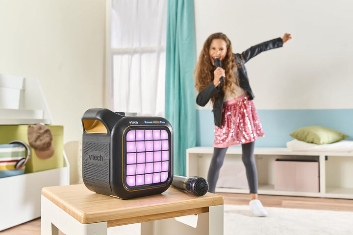 VTech Karaoke Light Party, Mikrofon für Kinder für Karaoke mit Lautsprecher, 2 kabellose Mikrofone,