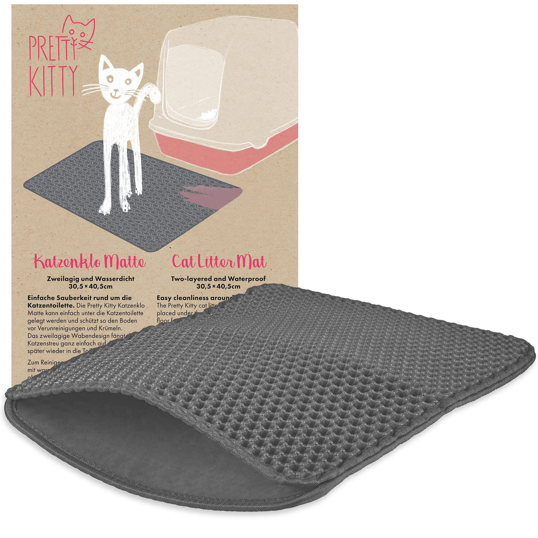 Katzenklo Matte Grau: Katzenmatte Katzenklo 30x40cm für Sauberkeit mit Katzenstreu - Katzentoilette