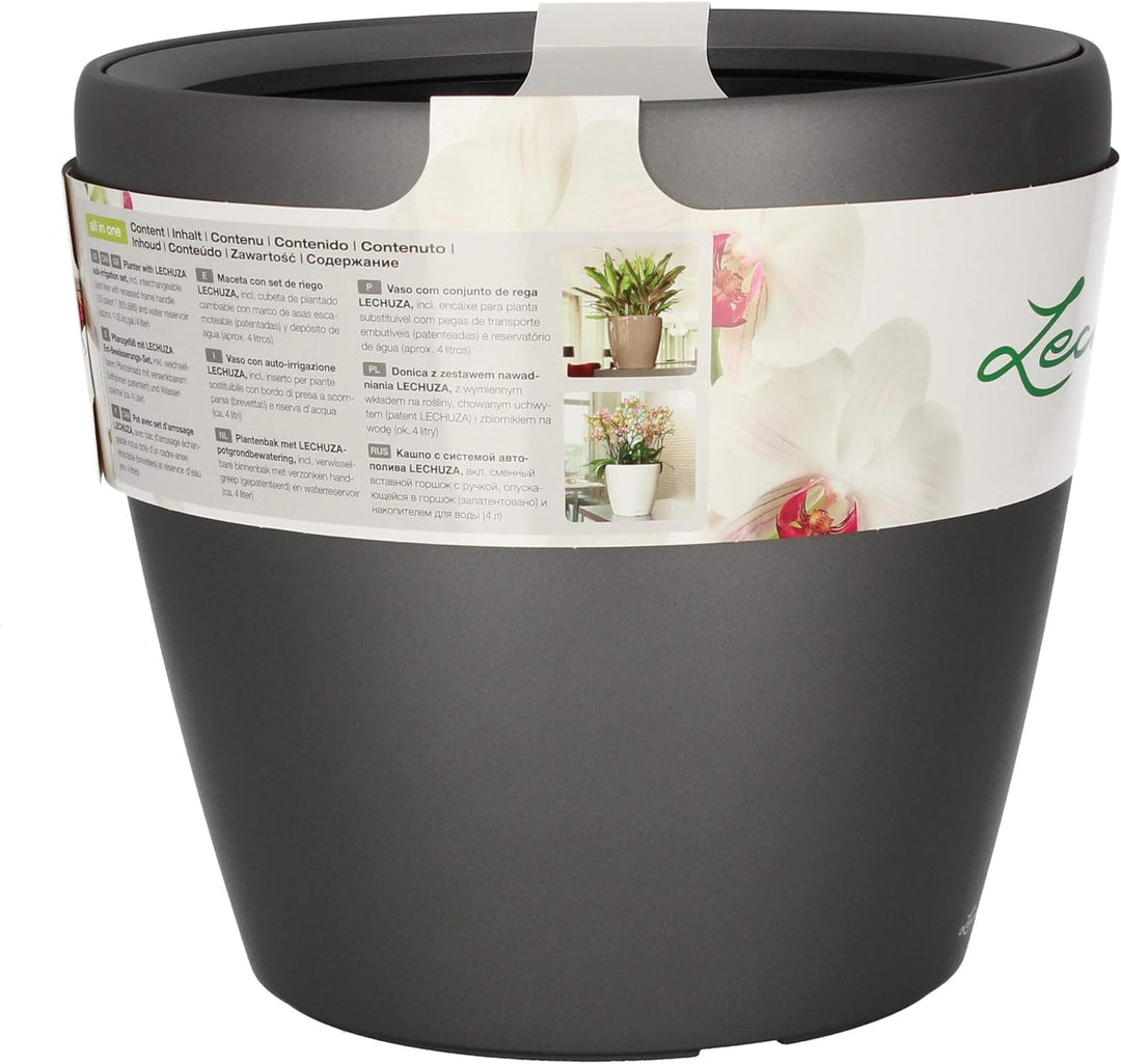 LECHUZA CLASSICO Premium LS 35 anthrazit metallic 16063 36x36x32.5 cm Anthrazit Metallic Einzel, 36x