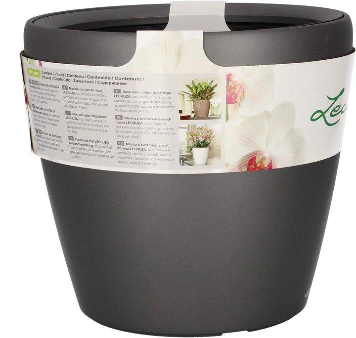 LECHUZA CLASSICO Premium LS 35 anthrazit metallic 16063 36x36x32.5 cm Anthrazit Metallic Einzel, 36x