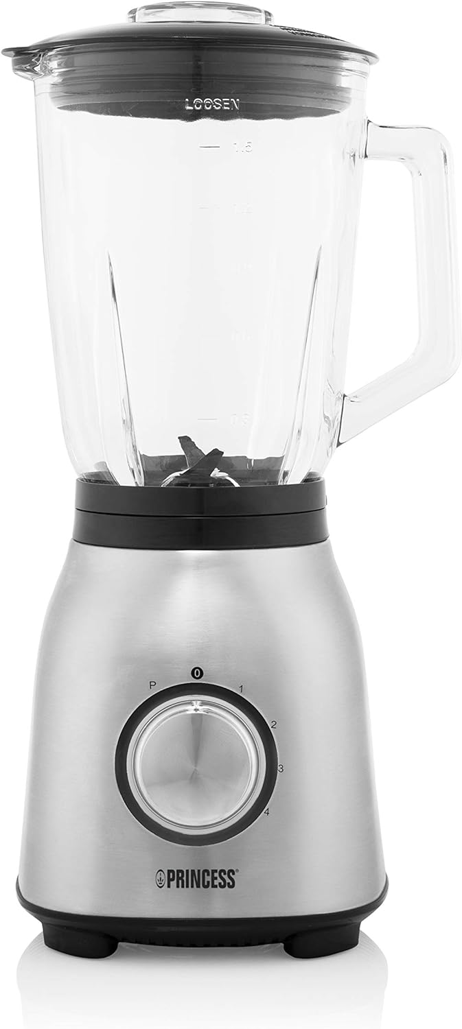 Princess Standmixer - 4 Geschwindigkeitsstufen, Impuls-Funktion, 6 Klingen, 1000 Watt, 1,5 Liter Gla