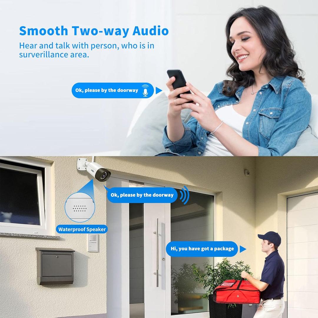 【PTZ-Kamera+Bullet-Kamera】 Hiseeu Überwachungskamera Set Aussen WLAN,5MP Überwachungskamerasystem mi