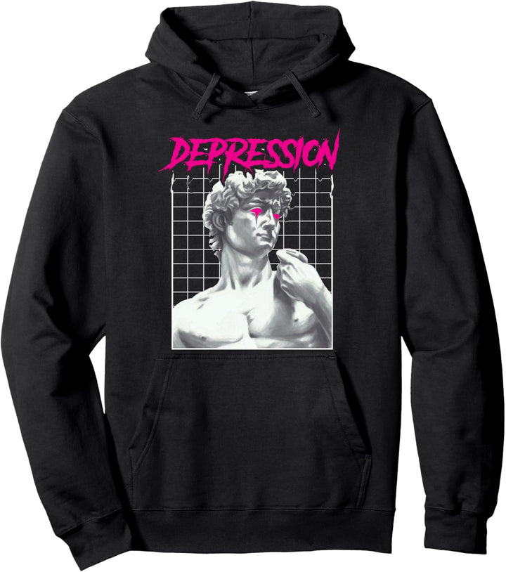Depression Greek Statue Grunge Aesthetic Emo Vaporwave Pullover Hoodie