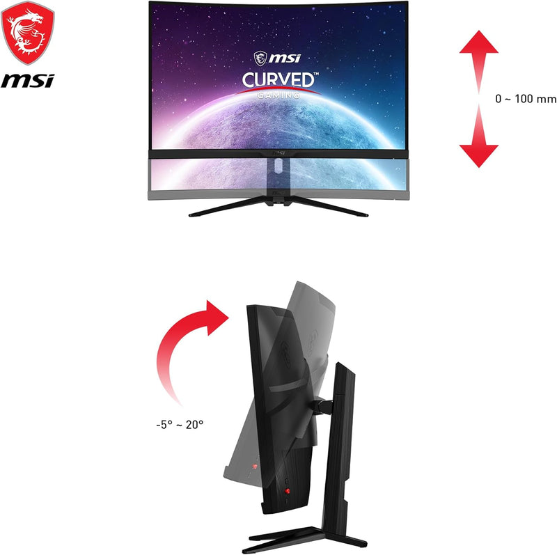 MSI MAG 325CQRXFDE 31,5 Zoll WQHD Curved Gaming Monitor - 1000R, 2560 x 1440 Rapid VA Panel, 240 Hz