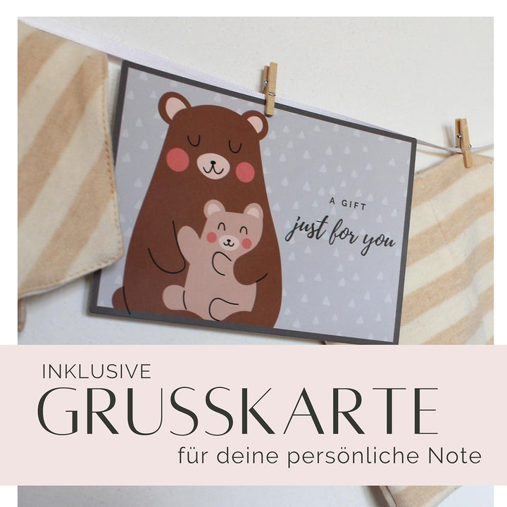 LILEJO Geschenk zur Geburt - Baby Geschenk für Mädchen und Junge - Mütze/Halstuch/Socken mit Grusska