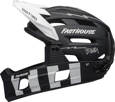 BELL Herren Super Air Helm S Matte Black/White Fasthouse, S Matte Black/White Fasthouse