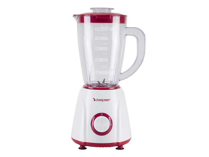 BEPER P102FRU501 Tischmixer 1,5 l – 400 W, 4 Klingen aus Edelstahl, 2 Geschwindigkeiten + Pulsfunkti