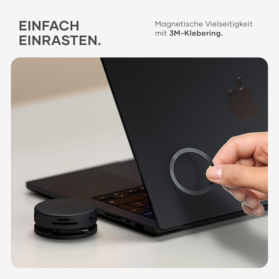 SATECHI OntheGo™ 7-in-1 USB-C Hub, magnetischer kompakter Multiport Adapter 100W Power Delivery, HDM