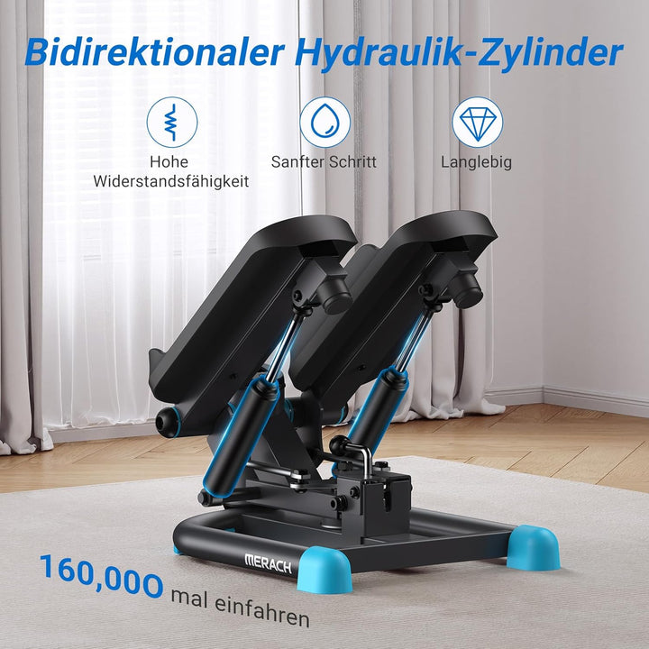MERACH Mini Stepper für Zuhause, Swing Stepper mit 150 kg Belastung und Widerstandsbändern, Twist St