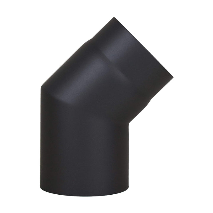LANZZAS Ofenrohr Bogen 45° Grad im Durchmesser DN 130 mm, Farbe: schwarz - weitere Rohre aus unserem