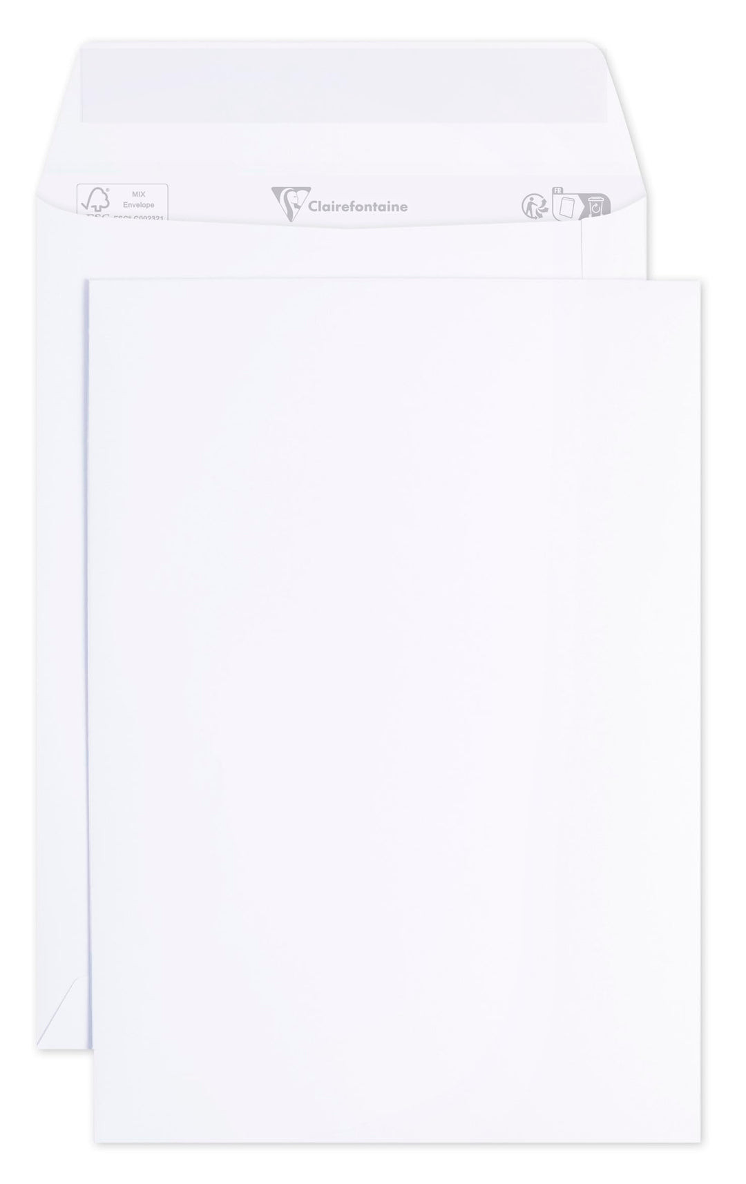 Clairefontaine 8242C - Karton mit 500 Versandtaschen weiss C5-162x229mm, selbstklebend, 120g, 1 Kart