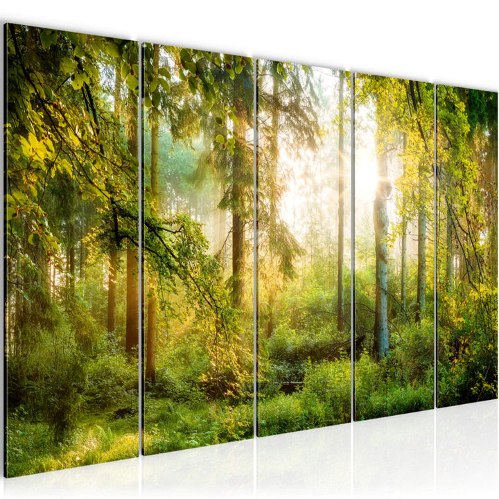 Runa Art Bild Wald Landschaft Wandbilder auf Vlies Leinwand 5 Teilig Wanddekoration Schlafzimmer Woh