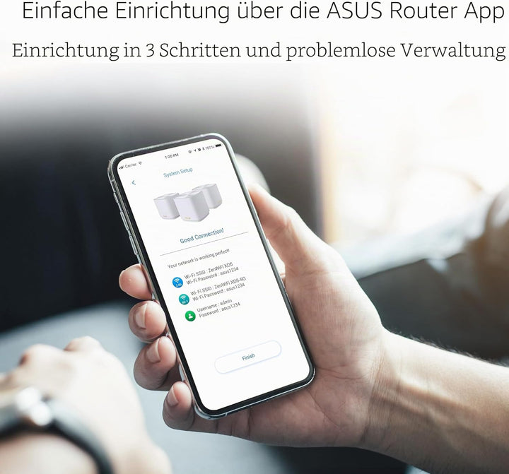 ASUS ZenWiFi XD5 AX3000 3er Set Weiss (Whole-Home Mesh WiFi 6 System, Abdeckung von bis zu 465m², 16