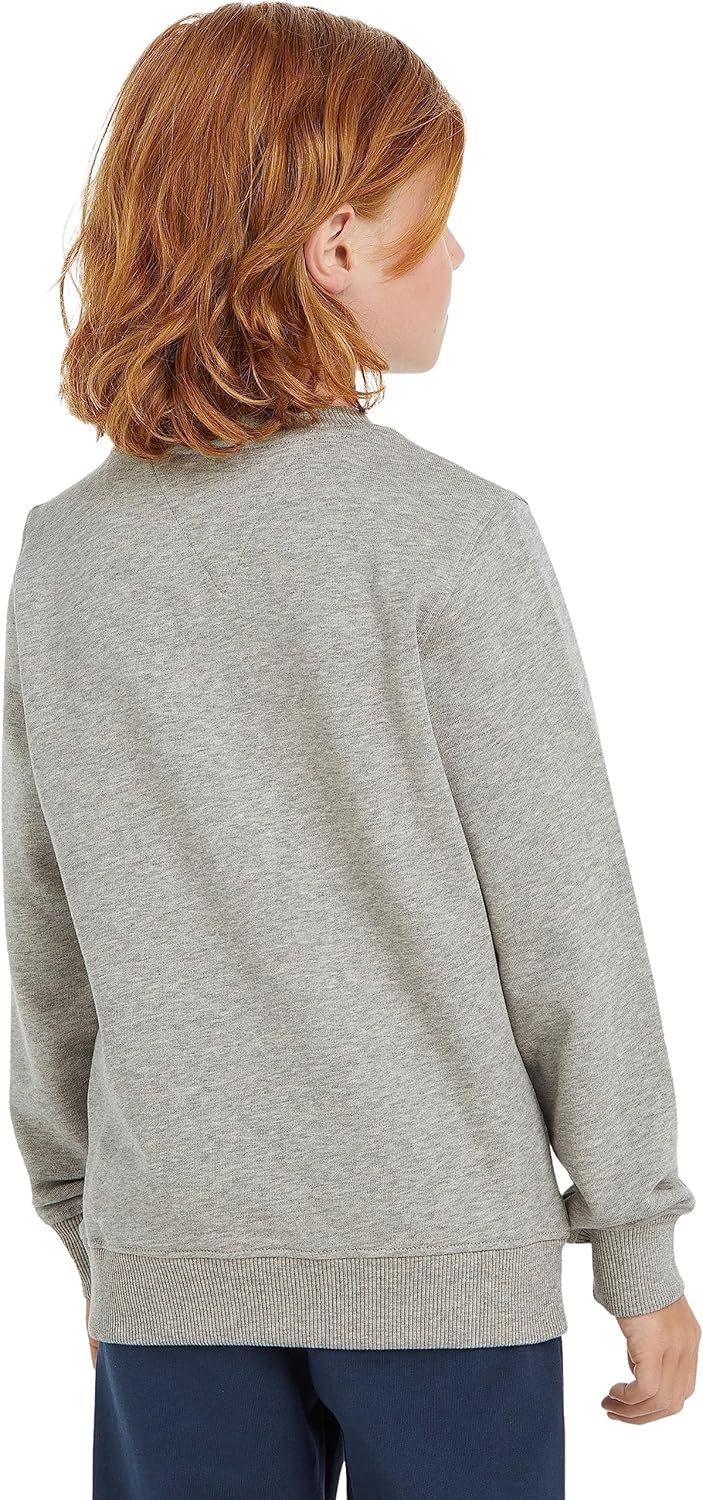 Tommy Hilfiger Kinder Unisex Sweatshirt Essential Sweatshirt ohne Kapuze, Grau (Light Grey Heather)