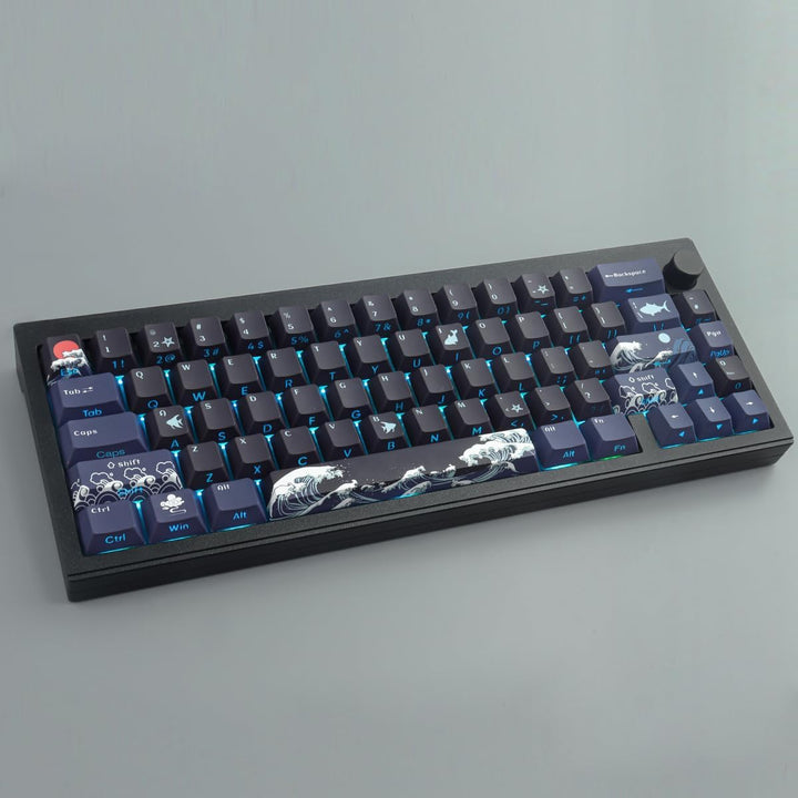 Sunzit PBT Custom Keycaps,129 Tasten Korallenmeer Tastenkappen Cherry Profil Dye-Sub Shine Through S