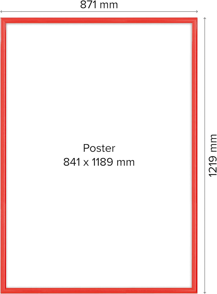 DISPLAY SALES Klapprahmen rot DIN A0 25 mm Plakatrahmen Wechselrahmen | Ecken auf Gehrung, DIN A0