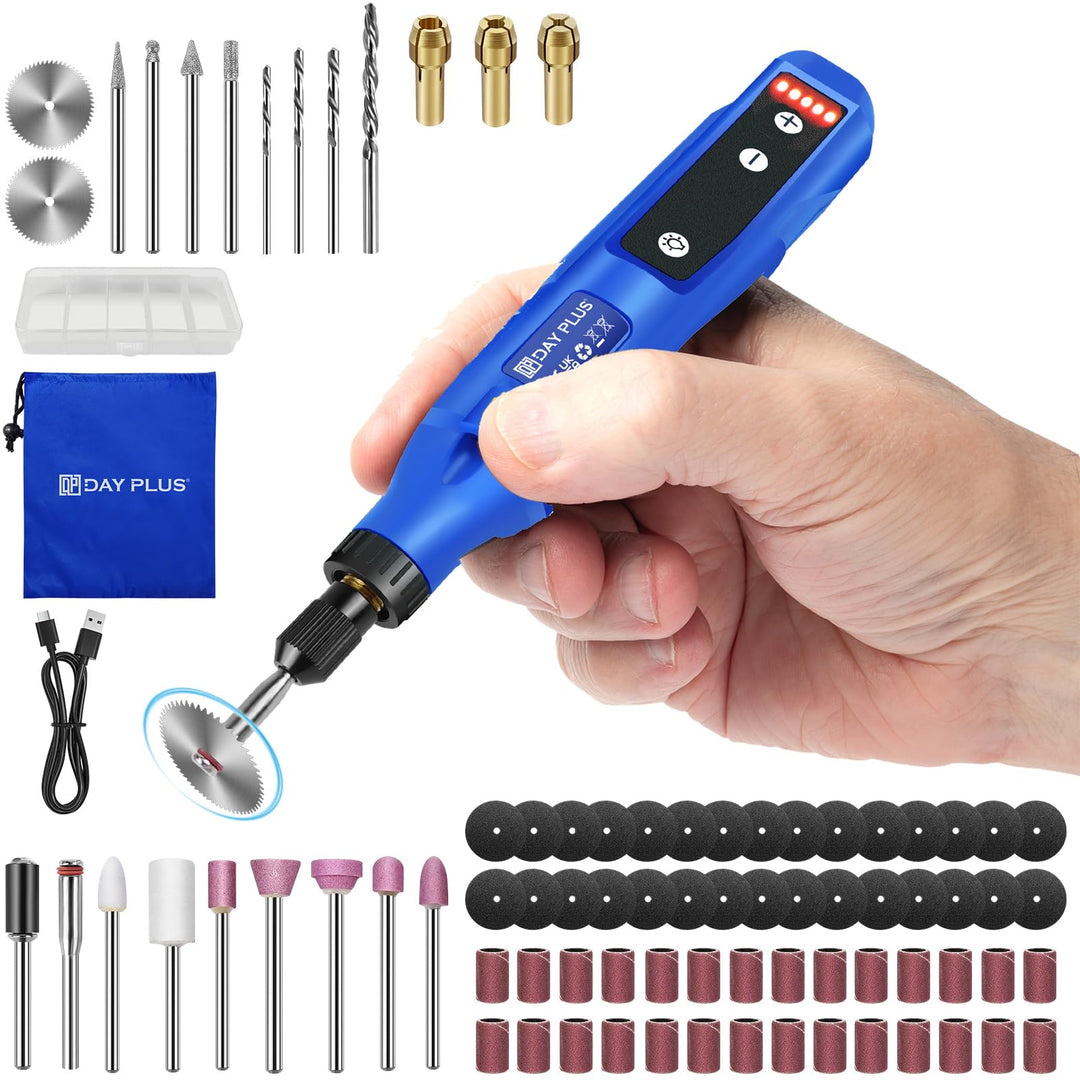 3.7V 1.5Ah Akku Multifunktionswerkzeuge Kabellos Rotationswerkzeuge Set mit 80 Zubehör, Rotationswer