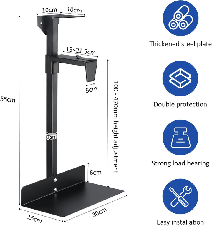 PC Halterung unter Schreibtisch, höhenverstellbar &amp; universell, platzsparende Aufhängung bis 30 kg T
