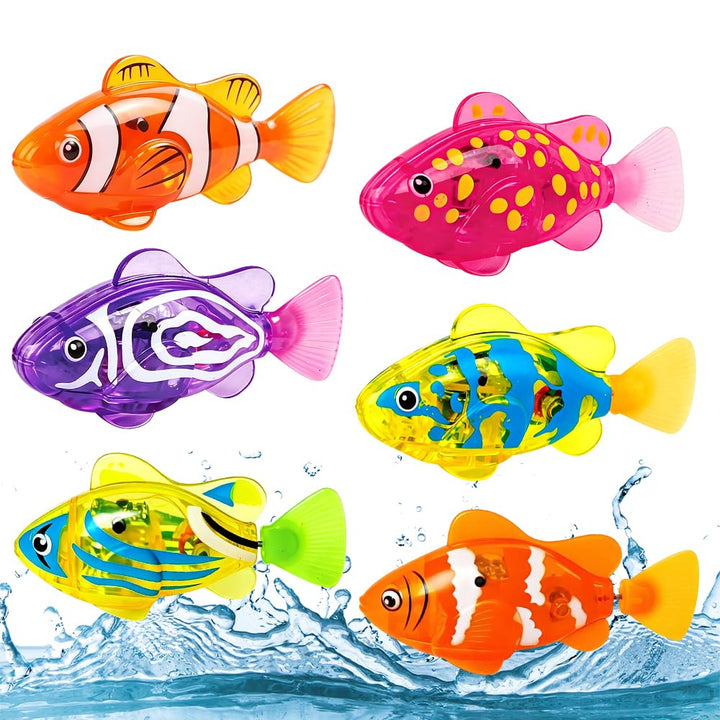 6 Stück Robo Fish, Elektronische Fisch mit Licht,