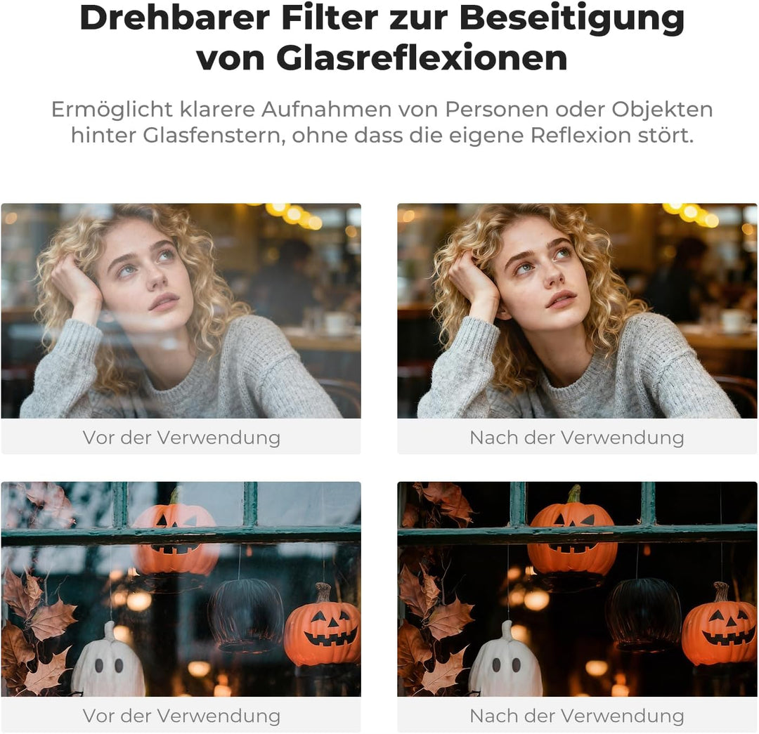 K&amp;F CONCEPT 58mm Universeller Filterclip für Handy mit Druckknopf 58mm CPL, 58mm CPL