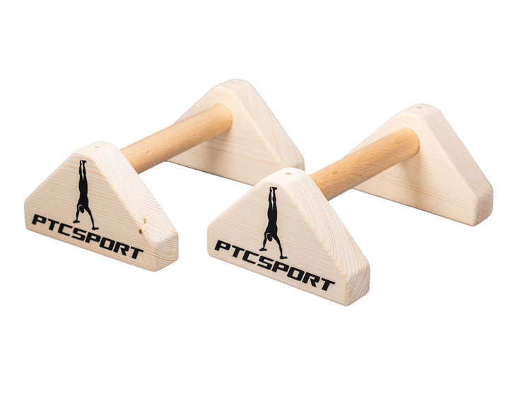 PTCSPORT Liegestützgriffe – 2x gelenksschonende & rutschfeste Holz Liegestützgriffe – Calisthenics E