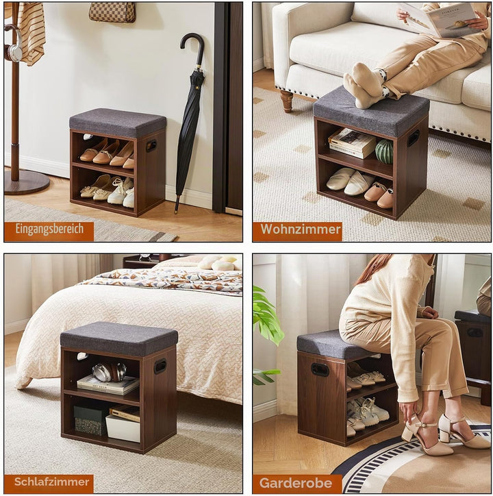 YMYNY Schuhbank mit Sitzfläche, Schuhschrank mit sitzbank, Schuhregal Klein mit Sitzbank, Sitzbank m