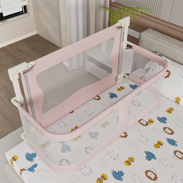 OHMG Bettgeländer,Sicherheitsgitter für Kinder,Sicherheitsgitter für Bett,höhenverstellbar,tragbar,B