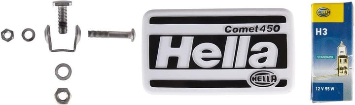 HELLA - Halogen-Nebelscheinwerfer - Comet 450 - 12V - rechteckig - Anbau - gelbe Streuscheibe - Lich