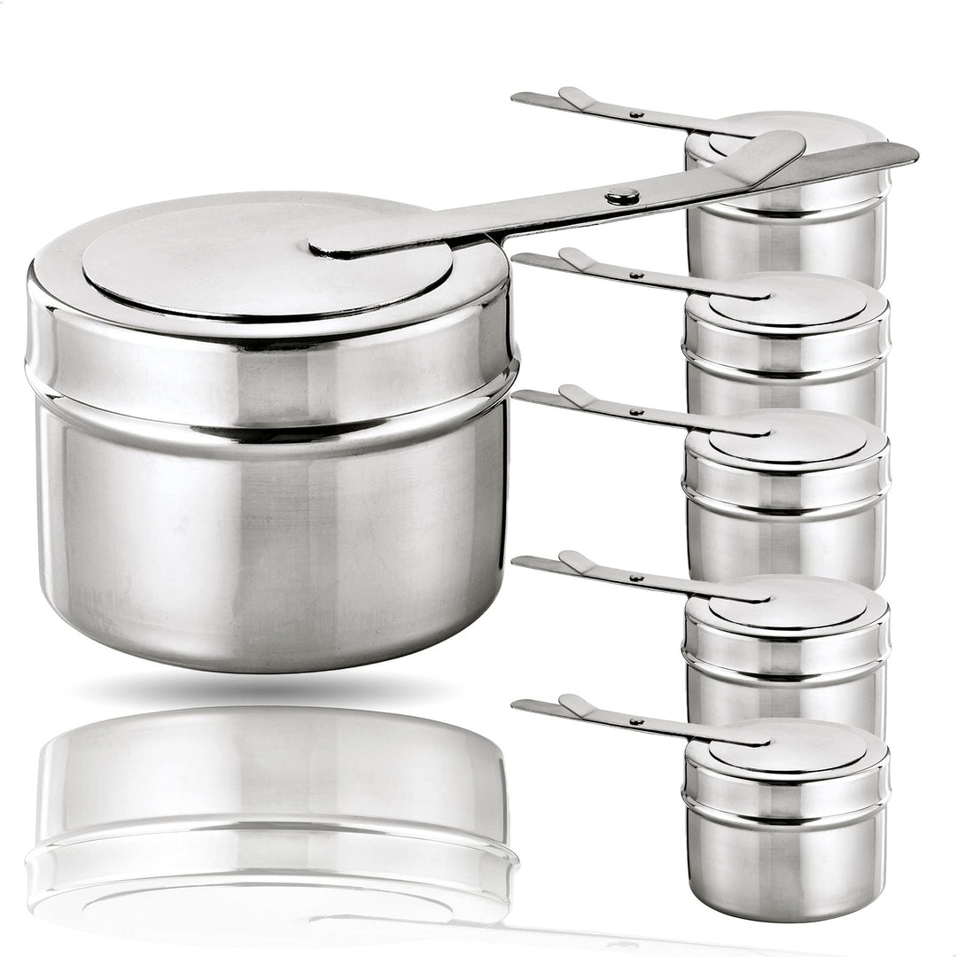 Kerafactum® 6 Stück Brennbehälter Brennpaste Brennpastenbehälter Behälter für Fleisch Käse Fondue Sp
