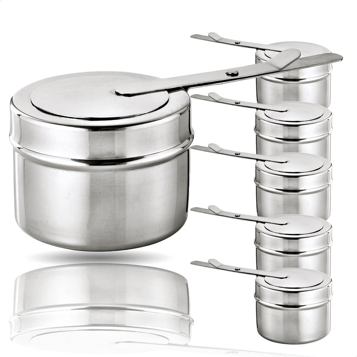 Kerafactum® 6 Stück Brennbehälter Brennpaste Brennpastenbehälter Behälter für Fleisch Käse Fondue Sp