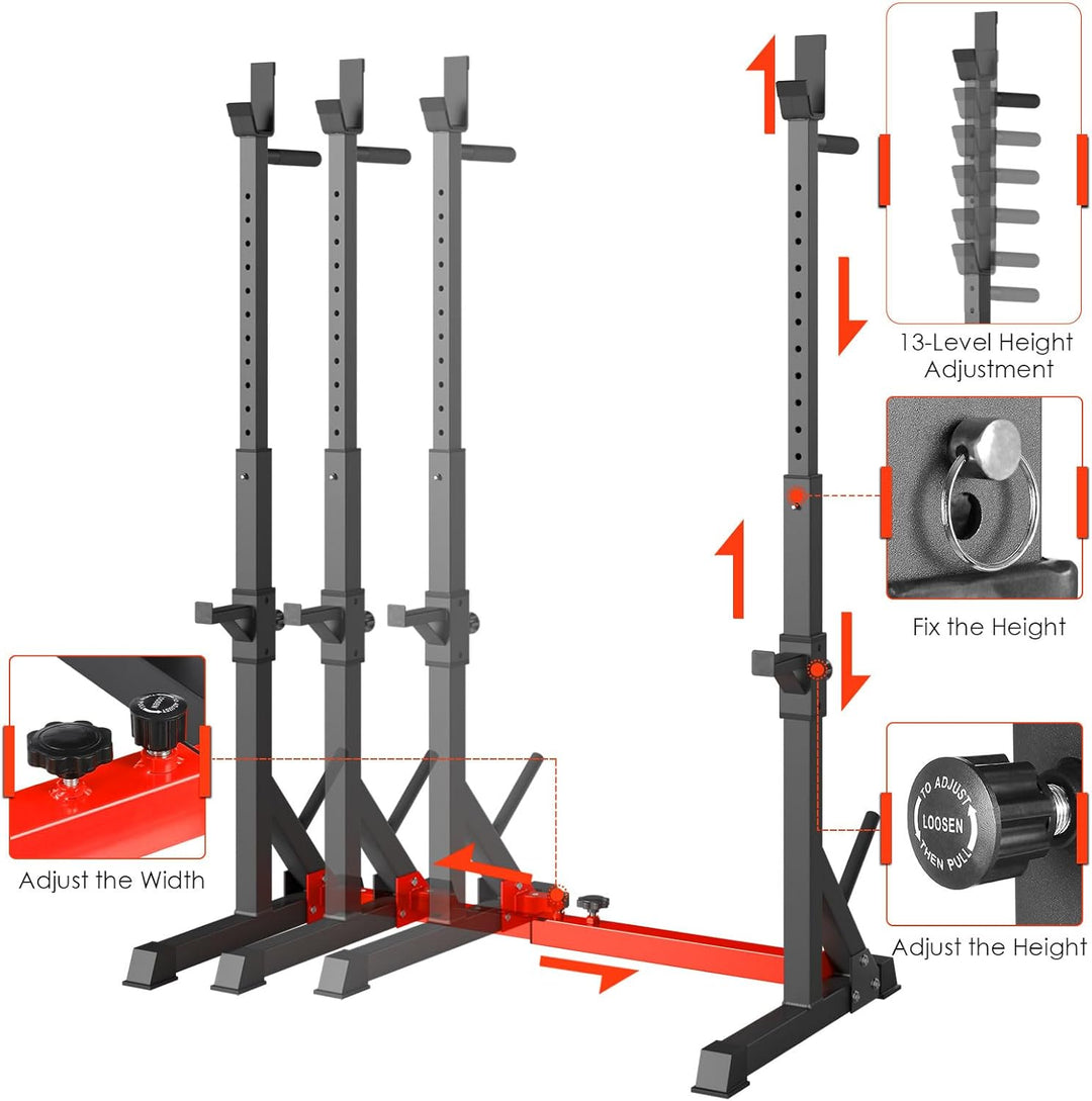LIFERUN Squat Rack Hantelständer, Kniebeugenständer, verstellbare Langhantelablage höhenverstellbar,