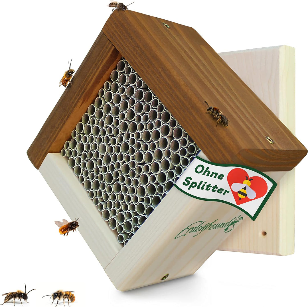 ERDENFREUND® Wildbienenhotel regenfeste Graspapier Nisthülsen 5-8 mm für mehrere Arten Insektenhotel