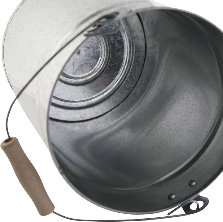 Kamino-Flam Zink-Ascheeimer mit Deckel - Kohleneimer klein, 14l - Kohleeimer verzinkt - Zinkeimer /