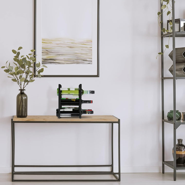Relaxdays Weinregal Metall, 9 Flaschen, Weinhalter, HBT 30,5 x 27,5 x 20 cm, Weinständer für Küche &