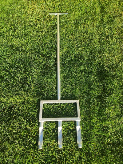 SattesGrün Gartengabel Aerifizierer Rasenbelüfter Aerifiziergabel Vertikutierer Rasen sanden, Silber