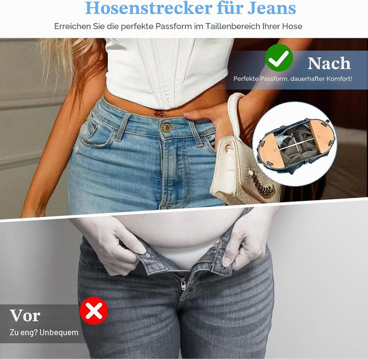 Hosenbund-Dehner für Jeans & Röcke, Stabiler Hosentaille-Erweiterer (65-151 cm), Manuell einstellbar