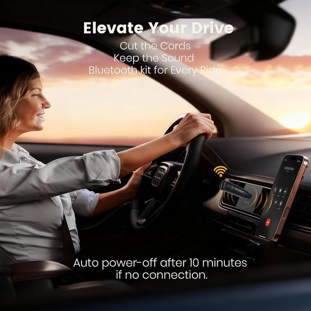 3.5mm Bluetooth Aux Adapter für Das Auto - Maedhawk Stilvoller Bluetooth 5.0 Empfänger mit Noise Can