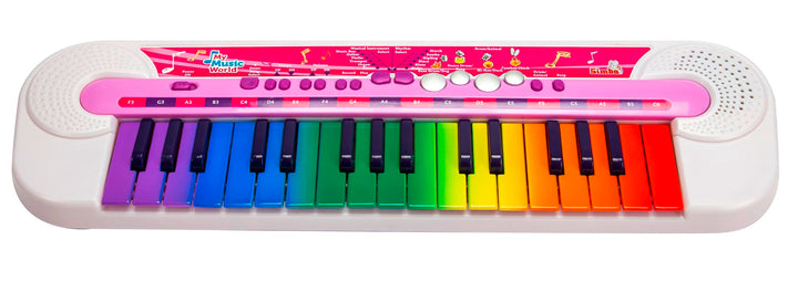 My Music World Girls Keyboard, 32 Tasten, 8 Demos, 6 Rhythmen, 45x13cm, Musikinstrument für Kinder,
