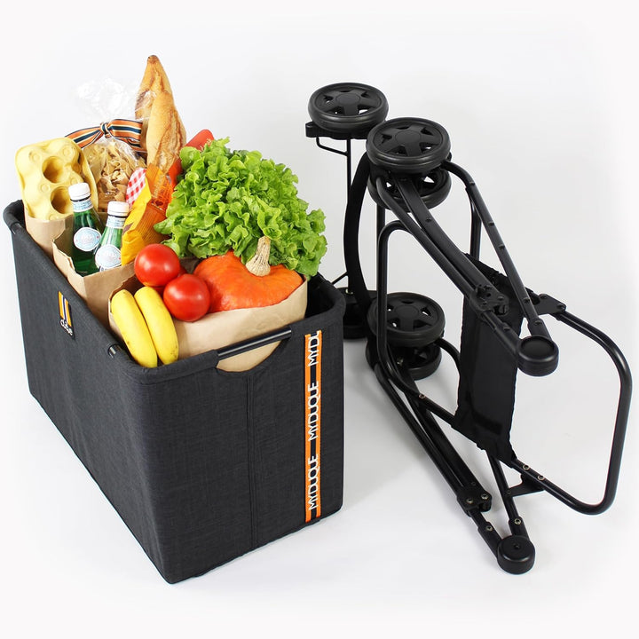 My Duque - Mila – Moderner Einkaufswagen bis zu 15 kg, einfach Faltbarer Einkaufstrolley mit Bremse,