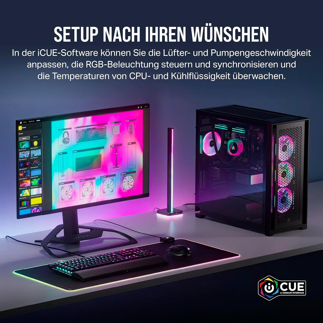 CORSAIR iCUE LINK H115i RGB Flüssig-CPU-Kühler - 280mm AIO - QX140 RGB-Lüfter - Passend Für Intel® L
