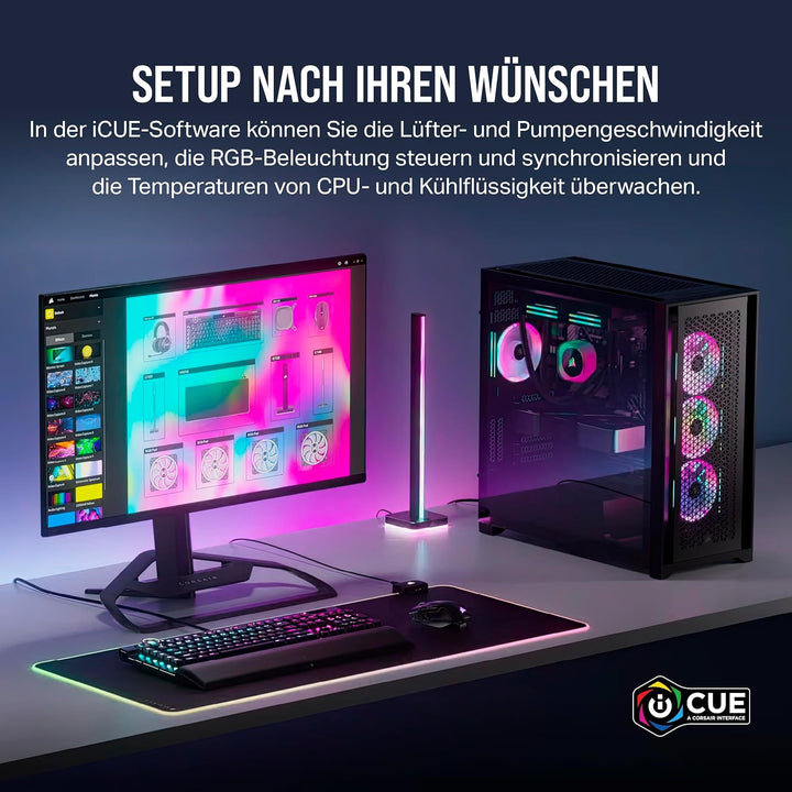 CORSAIR iCUE LINK H115i RGB Flüssig-CPU-Kühler - 280mm AIO - QX140 RGB-Lüfter - Passend Für Intel® L
