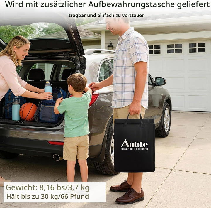 Anbte Campingtisch Klapptisch 116x40x26cm(LxBxH) mit Aluminium-Rahmen &amp; MDF Tischplatte Niedriger Pi